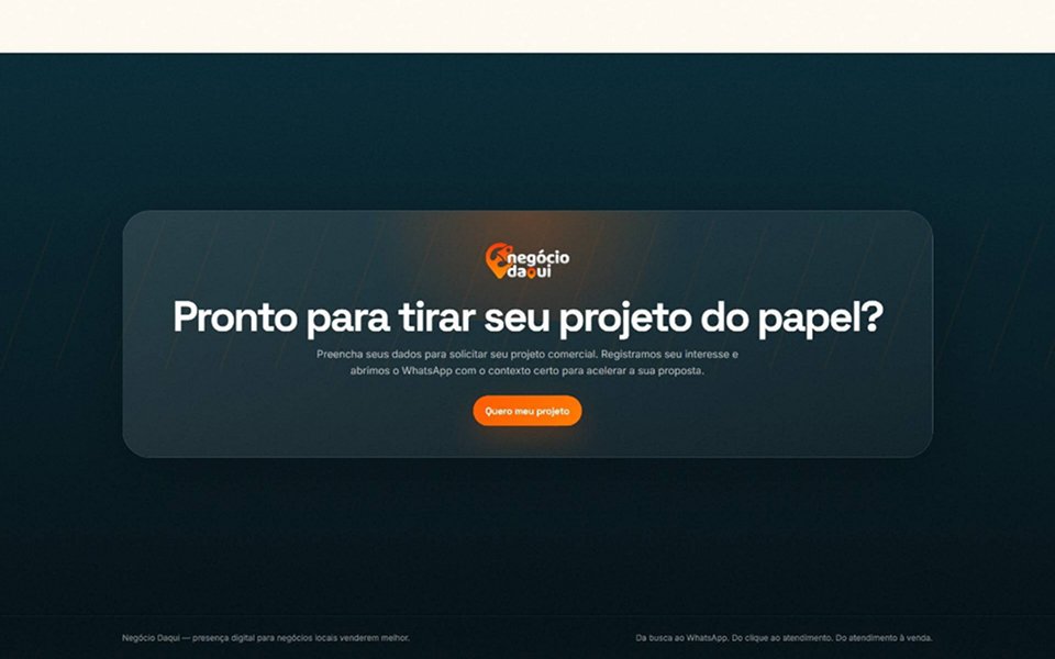 Negócio Daqui: chamada final para o projeto