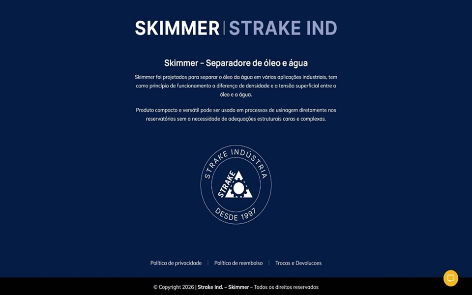 Strake: o Skimmer, separador de óleo e água